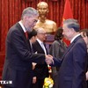 Tổng Bí thư, Chủ tịch nước Tô Lâm tiếp đồng chí Miguel Mejia, Tổng Bí thư Đảng Phong trào Cánh tả Thống nhất (MIU), Bộ trưởng Bộ Chính sách Hội nhập Khu vực của Cộng hòa Dominicana. (Ảnh: Thống Nhất/TTXVN)
