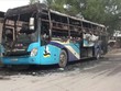 Một xe ôtô khách bốc cháy khi lưu thông qua tỉnh Hà Tĩnh