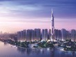 Vinhomes Central Park được nhìn toàn cảnh, hòa quyện cùng với bến nước, rừng cây và thảm thực vật