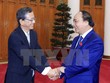 Thủ tướng Nguyễn Xuân Phúc tiếp Đại sứ Đặc mệnh Toàn quyền Nhật Bản tại Việt Nam Hiroshi Fukada. Ảnh: Thống Nhất/TTXVN