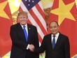 Tổng thống Mỹ Donald Trump tại cuộc hội kiến với Thủ tướng Nguyễn Xuân Phúc nhân chuyến thăm Việt Nam dự hội nghị thượng đỉnh Mỹ - Triều lần 2 tại Hà Nội.