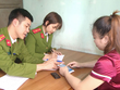 Đối tượng Nguyễn Thị Thu Hương tại cơ quan công an