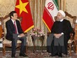 Chủ tịch nước Trương Tấn Sang hội đàm với Tổng thống Iran Hassan Rouhani. (Ảnh: Vietnam+)