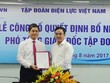 Chủ tịch Hội đồng thành viên EVN Dương Quang Thành trao quyết định cho ông Võ Quang Lâm (bên trái). Ảnh EVN