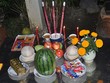 Mâm cúng ngoài trời không quá cầu kỳ. (Ảnh minh họa)