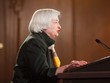 Chủ tịch Cục dự trữ liên bang Mỹ (Fed), bà Janet Yellen trong buổi họp báo đêm qua