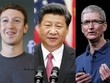 Giám đốc điều hành Facebook, Chủ tịch Trung Quốc và Giám đốc điều hành Apple. Ảnh: Reuters.