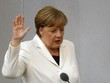Bà Angela Merkel tuyên thệ nhậm chức thủ tướng Đức ngày 14/3. Ảnh: Reuters.