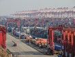 Container tại cảng nước sâu trong Khu vực Mậu dịch Tự do Thượng Hải. Ảnh: Reuters