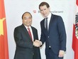 Thủ tướng Nguyễn Xuân Phúc và Thủ tướng Sebastian Kurz trước cuộc hội đàm ngày 15/10. Ảnh: Báo Chính phủ.