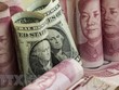Đồng nhân dân tệ và đồng USD tại một ngân hàng ở Bắc Kinh, Trung Quốc. (Nguồn: AFP/TTXVN).