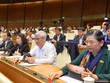 Đại biểu Quốc hội bấm nút biểu quyết tại nghị trường.