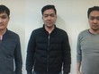Tiến (trái) cùng đồng bọn tại cơ quan điều tra. Ảnh: Công an cung cấp.