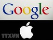 Biểu tượng Google và Apple. (Ảnh: AFP/TTXVN).