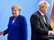 Thủ tướng Đức Angela Merkel và Thủ tướng Anh Boris Johnson rời cuộc họp báo tại Berlin ngày 21/8/2019. (Nguồn: AFP).