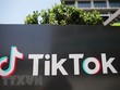 Biểu tượng TikTok bên ngoài văn phòng tại thành phố Culver, bang California, Mỹ. (Ảnh: AFP/TTXVN).