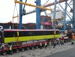 Đoàn tàu đường sắt đô thị số 3 Nhổn-ga Hà Nội đang được vận chuyển về khu Depot Nhổn. (Ảnh: MRB cung cấp).