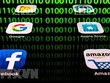 Biểu tượng của Amazon, Apple, Google và Facebook. (Ảnh: AFP/TTXVN).