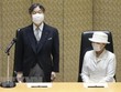 Nhật hoàng Naruhito (trái) và Hoàng hậu Masako dự một sự kiện ở thủ đô Tokyo. (Ảnh: Kyodo/TTXVN)