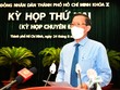 Ủy viên Trung ương Đảng, Phó Bí thư Thường trực Thành ủy, Chủ tịch UBND TPHCM, Trưởng đoàn đại biểu Quốc hội TPHCM Phan Văn Mãi trình bày chương trình hành động tại kỳ họp thứ hai HĐND TPHCM khóa 10, ngày 24/8. Ảnh: VGP/Việt Dũng.