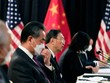 Ông Dương Khiết Trì (giữa) trong cuộc gặp với quan chức Mỹ tại Thụy Sĩ. (Nguồn: AFP).