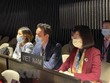 Đoàn Việt Nam tham dự phiên họp toàn thể Đại hội đồng UNESCO lần thứ 41 tại Paris. (Ảnh: Thu Hà/TTXVN).
