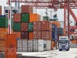 Hoạt động bốc dỡ container hàng hóa tại cảng ở Dublin, Ireland. (Ảnh: AFP/TTXVN).