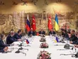 Phái đoàn Nga, Ukraine đàm phán tại Thổ Nhĩ Kỳ ngày 29/3 (Ảnh: Getty).