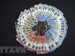 Các đồng tiền giấy và tiền xu euro tại Dortmund, miền Tây nước Đức. (Ảnh: AFP/TTXVN).