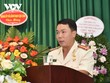Đại tá Hoàng Quốc Việt phát biểu nhận nhiệm vụ.