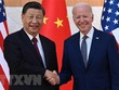 Tổng thống Mỹ Joe Biden (phải) và Chủ tịch Trung Quốc Tập Cận Bình tại cuộc gặp trước thềm Hội nghị thượng đỉnh G20 ở Bali, Indonesia, ngày 14/11/2022. (Ảnh: AFP/TTXVN)
