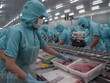 Quy trình sản xuất tại một cơ sở chế biến thủy sản của tỉnh Đồng Tháp. (Ảnh: Chương Đài/TTXVN)