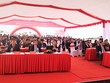 Các đại biểu dự Lễ khởi công Nhà máy Greenworks Thái Bình Việt Nam tại Khu công nghiệp Liên Hà Thái (Khu kinh tế Thái Bình).