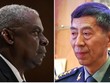 Bộ trưởng Quốc phòng Mỹ Lloyd Austin và người đồng cấp Trung Quốc Lý Thượng Phúc. (Nguồn: Getty Images/AP)