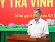 Bí thư Tỉnh ủy Trà Vinh Ngô Chí Cường kiến nghị Chính phủ tạo cơ chế, nguồn lực cho đầu tư phát triển giao thông Trà Vinh, tại buổi làm việc với đoàn công tác Chính phủ vào chiều 15/10/2023.
