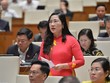 Đại biểu Nguyễn Thị Thủy phát biểu tại hội trường.