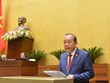 Phó Thủ tướng Thường trực Chính phủ Trương Hòa Bình báo cáo tại nghị trường.