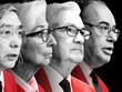 Các lãnh đạo ngân hàng trung ương: Haruhiko Kuroda, Christine Lagarde, Jerome Powell và Andrew Bailey