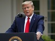 Tổng thống Mỹ Donald Trump tại cuộc họp báo được tổ chức ở Vườn Hồng ngày 14/4. Ảnh: AP.