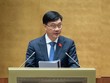 Chủ nhiệm Uỷ ban Kinh tế của Quốc hội Vũ Hồng Thanh trình bày Báo cáo thẩm tra Báo cáo kinh tế xã hội của Chính phủ sáng 23/10.