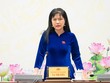Bà Tạ Thị Yên, Phó chủ nhiệm Uỷ ban Công tác đại biểu của Quốc hội thông tin tại buổi họp báo trưa 19/2