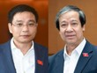 Bộ trưởng Bộ Tài chính Nguyễn Văn Thắng và Bộ trưởng Bộ Giáo dục và Đào tạo Nguyễn Kim Sơn (Ảnh: QH)