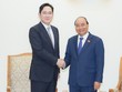 Thủ tướng Nguyễn Xuân Phúc tiếp Phó Chủ tịch Tập đoàn Samsung Lee Jae Yong. Ảnh: VGP