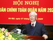 Tổng Bí thư, Chủ tịch nước Nguyễn Phú Trọng phát biểu tại Hội nghị Quân chính toàn quân năm 2020 -( Ảnh Bộ Quốc phòng)