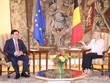 Chủ tịch Quốc hội Vương Đình Huệ hội đàm với Chủ tịch Hạ viện Bỉ Eliane Tillieux (Ảnh - TTXVN)