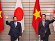 Thủ tướng Phạm Minh Chính và Thủ tướng Nhật Bản Kishida Fumio tại Hội đàm cấp cao Việt Nam-Nhật Bản. (Ảnh: Nhật Bắc)
