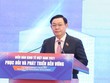 Chủ tịch Quốc hội Vương Đình Huệ phát biểu bế mạc Diễn đàn Kinh tế Việt Nam 2021. (Ảnh : Duy Linh).