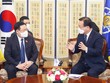 Chủ tịch Quốc hội Vương Đình Huệ hội kiến Thủ tướng Nội các Hàn Quốc Kim Boo Kyum (Ảnh: DT).