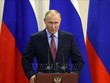 Tổng thống Nga Vladimir Putin trong cuộc họp báo tại Sochi, ngày 8/12/2021. Ảnh: AFP/TTXVN