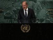 Thủ tướng Đức Olaf Scholz phát biểu tại Trụ sở Liên hợp quốc ở New York, Mỹ ngày 20/9/2022. Ảnh: EPA-EFE
